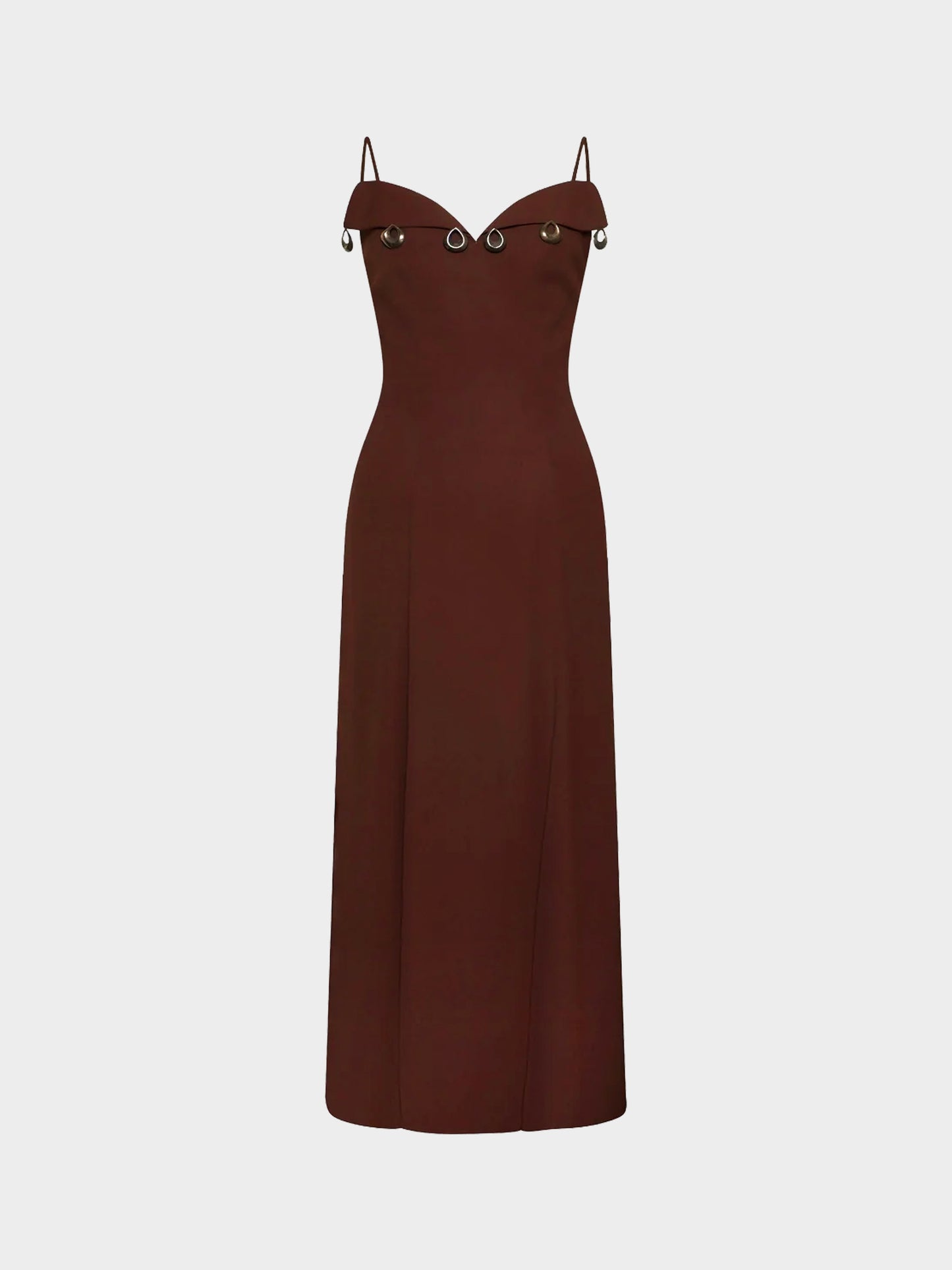 Thierry Mugler SS 1998 Brown Pampille Dress