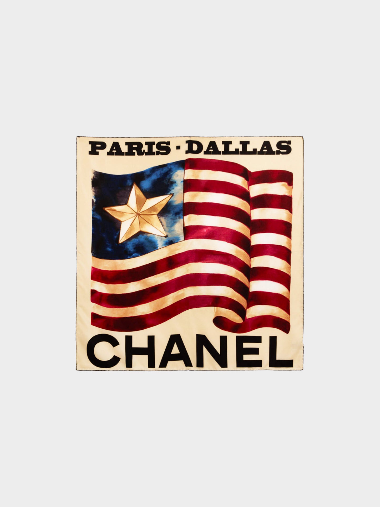 Chanel Pre-Fall 2014 Métiers d'Art Paris Dallas Flag Print Silk Scarf