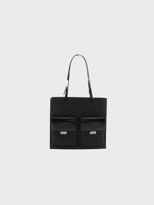 Gucci 2000s Black GG Canvas Tote Bag
