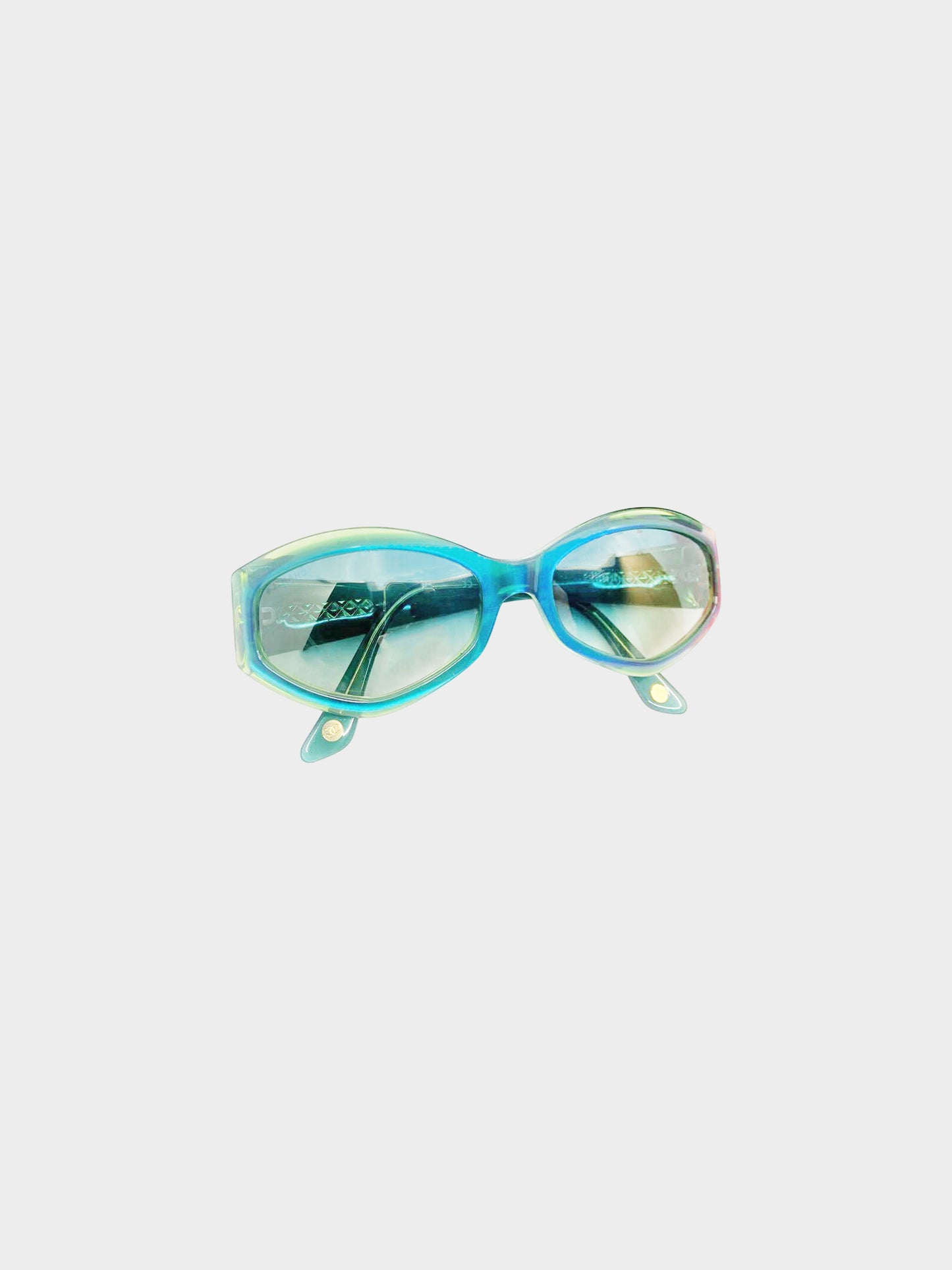 Chanel 2000s Blue and Green 5021 Sunglasses
