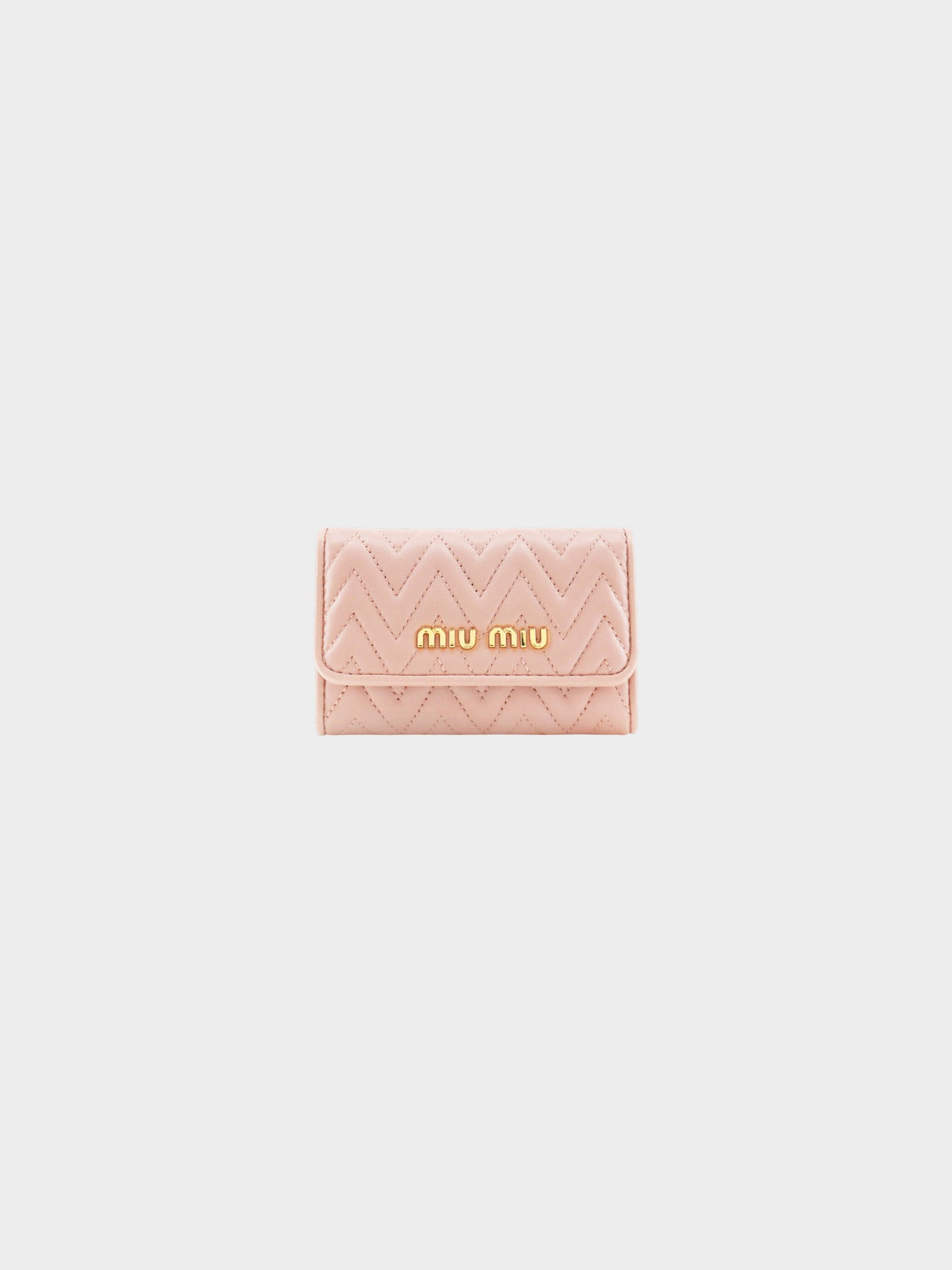 Miu Miu 2010s Pink Chevron Stitch Key Case
