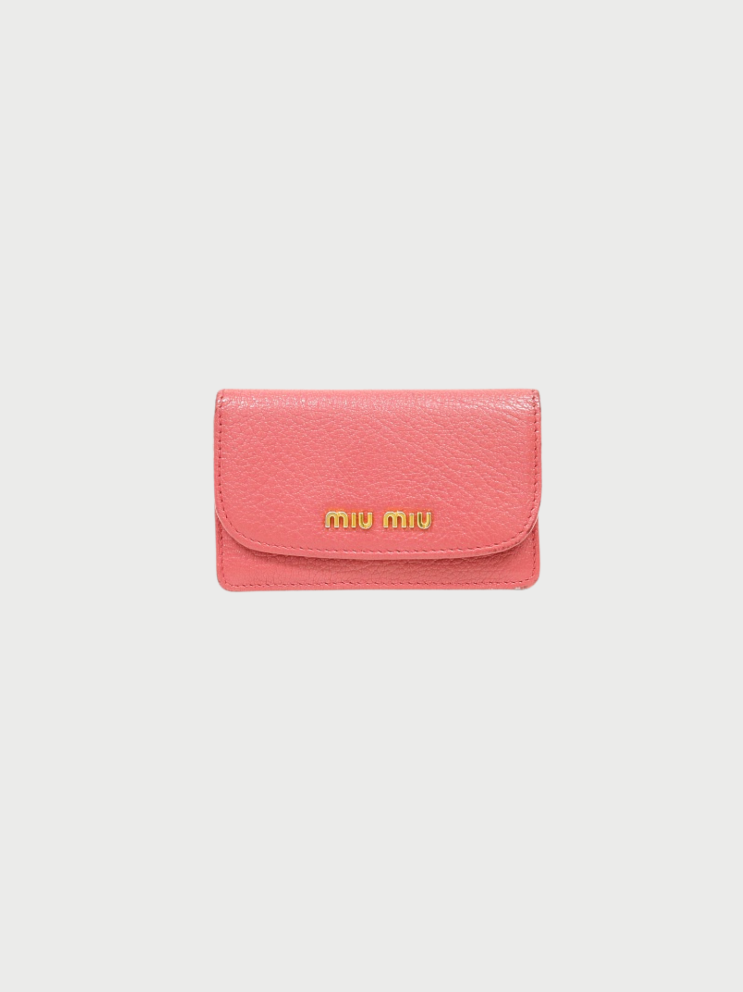 Miu Miu 2010s Pink Leather Logo Hardware Card Case