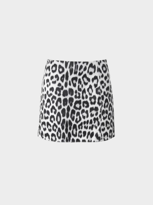 Blumarine Blugirl 2000s Monochrome Leopard Print Skirt