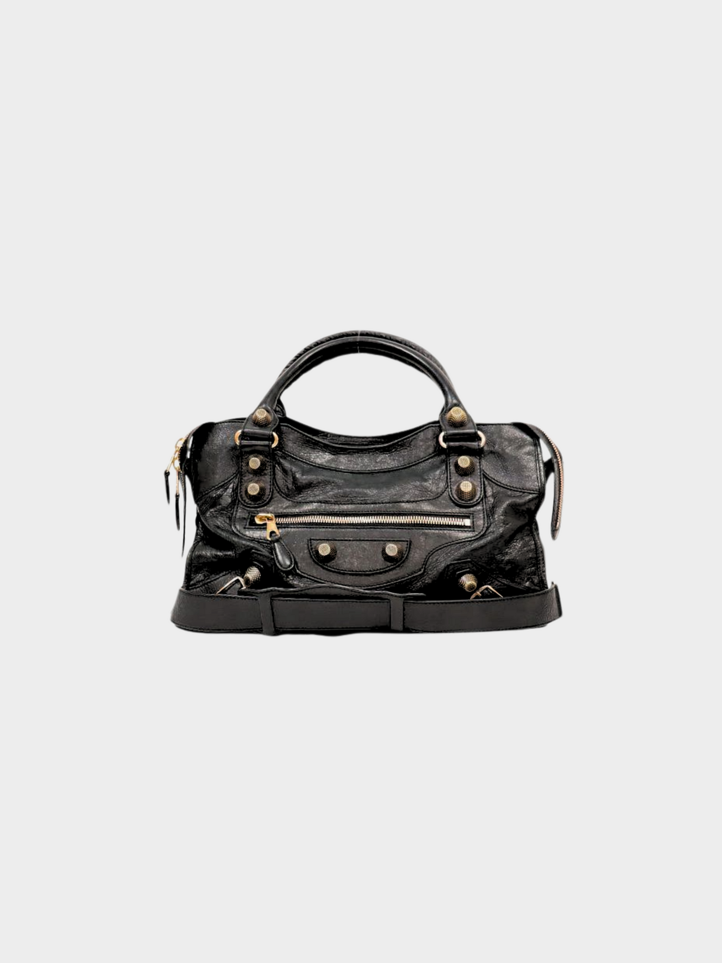 Balenciaga 2000s Black Moto Leather Classic Le City Bag