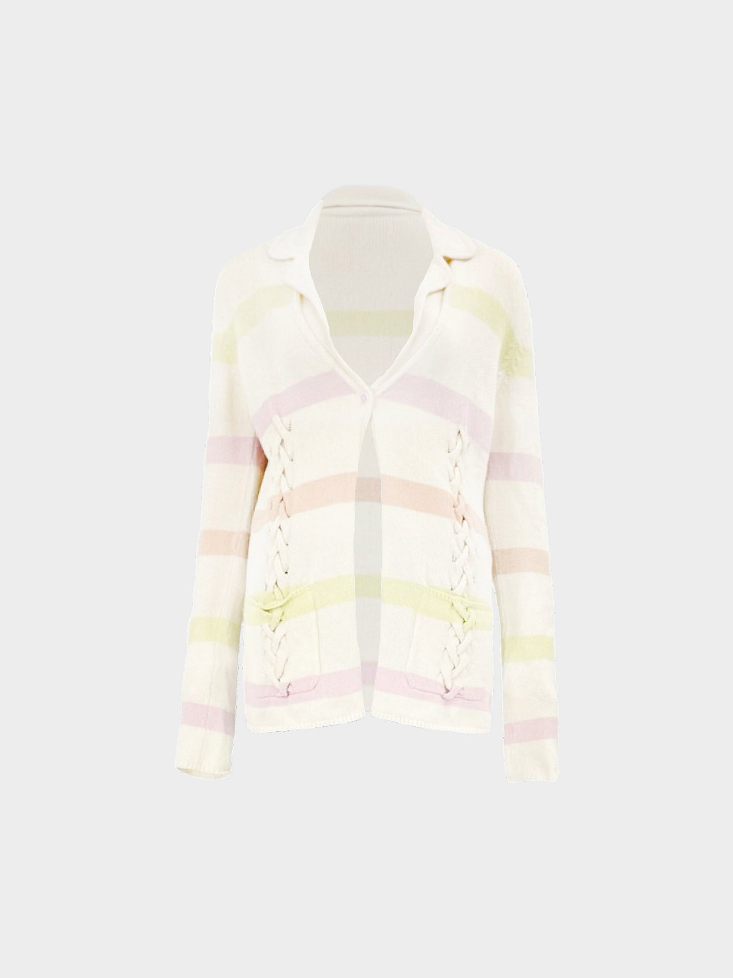 Chanel Cruise 2004 Multicolor Striped Cashmere Cardigan