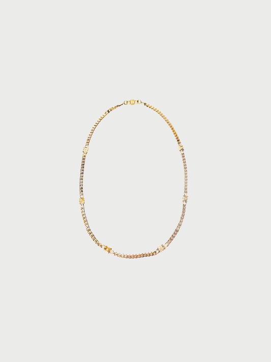 Celine 1990s Gold Triomphe Macadam Curb Chain Choker Necklace