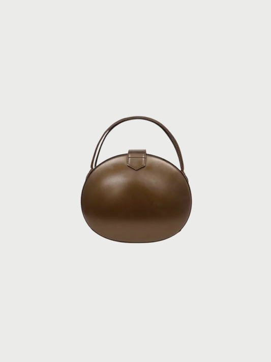 Loewe 2000s Brown Leather Anagram Round Top Handle Bag