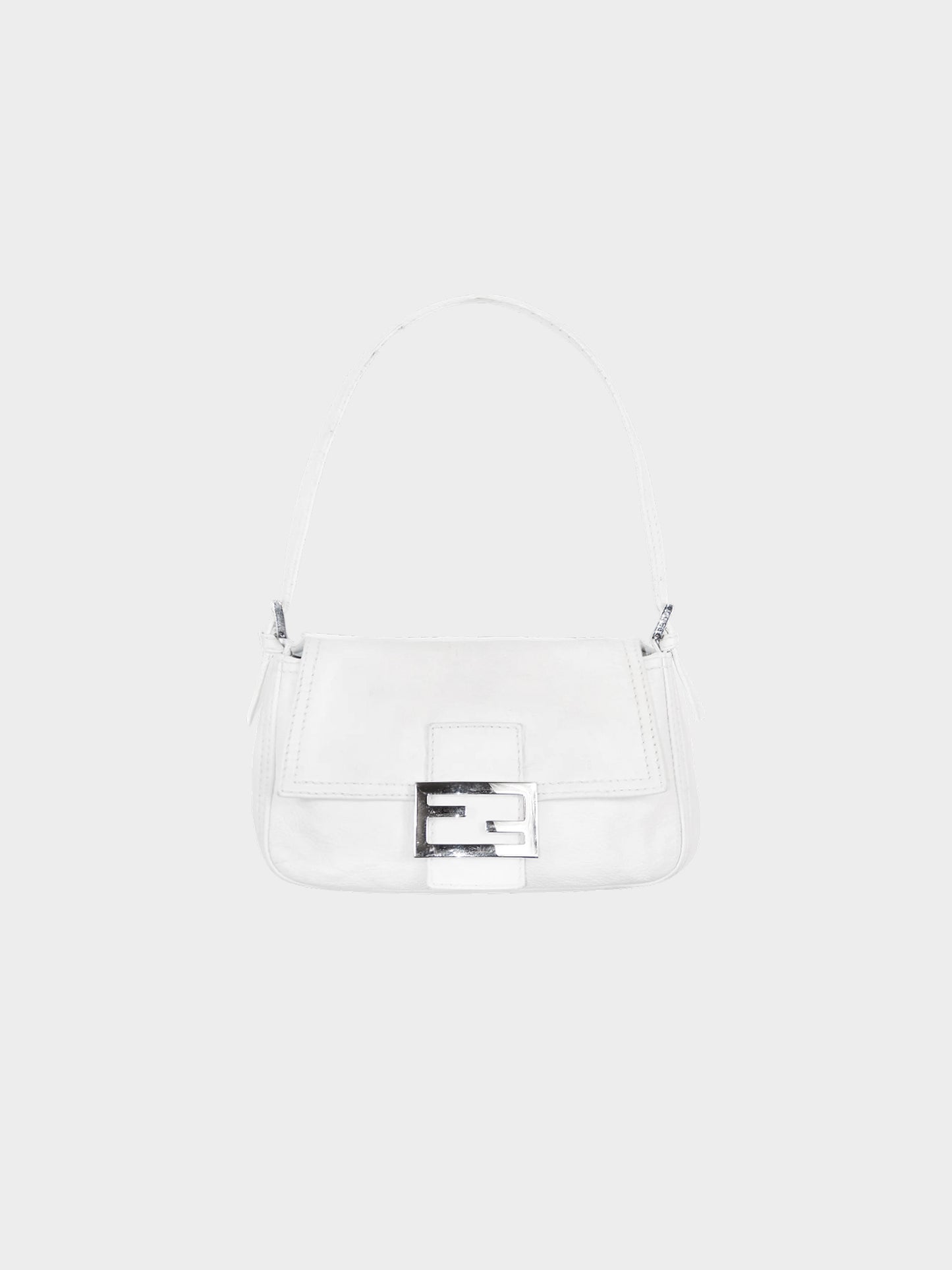 Fendi 2000s White Leather  Baguette