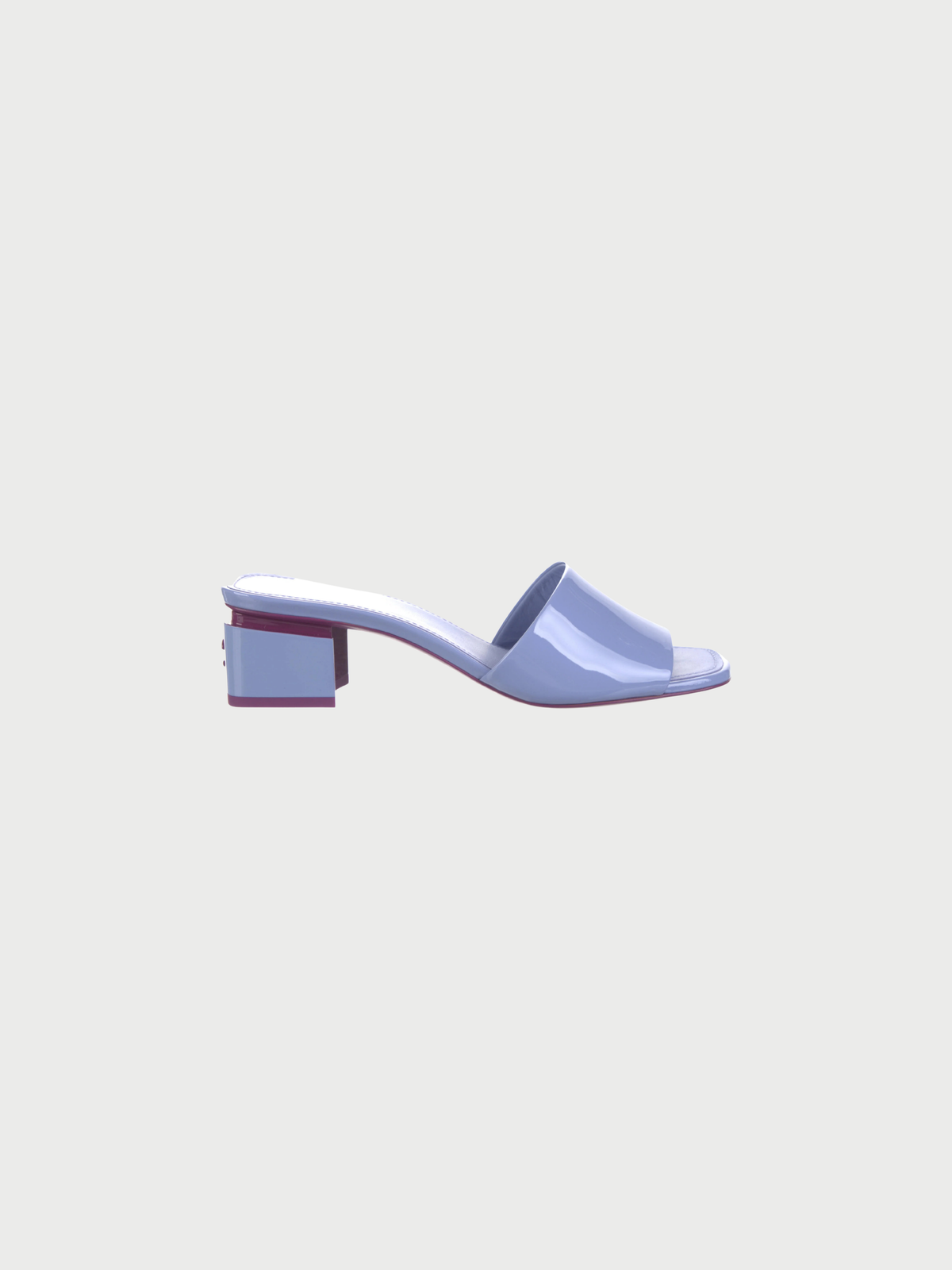 Chanel 2020s Lavender Patent Leather CC Logo Heel Mules