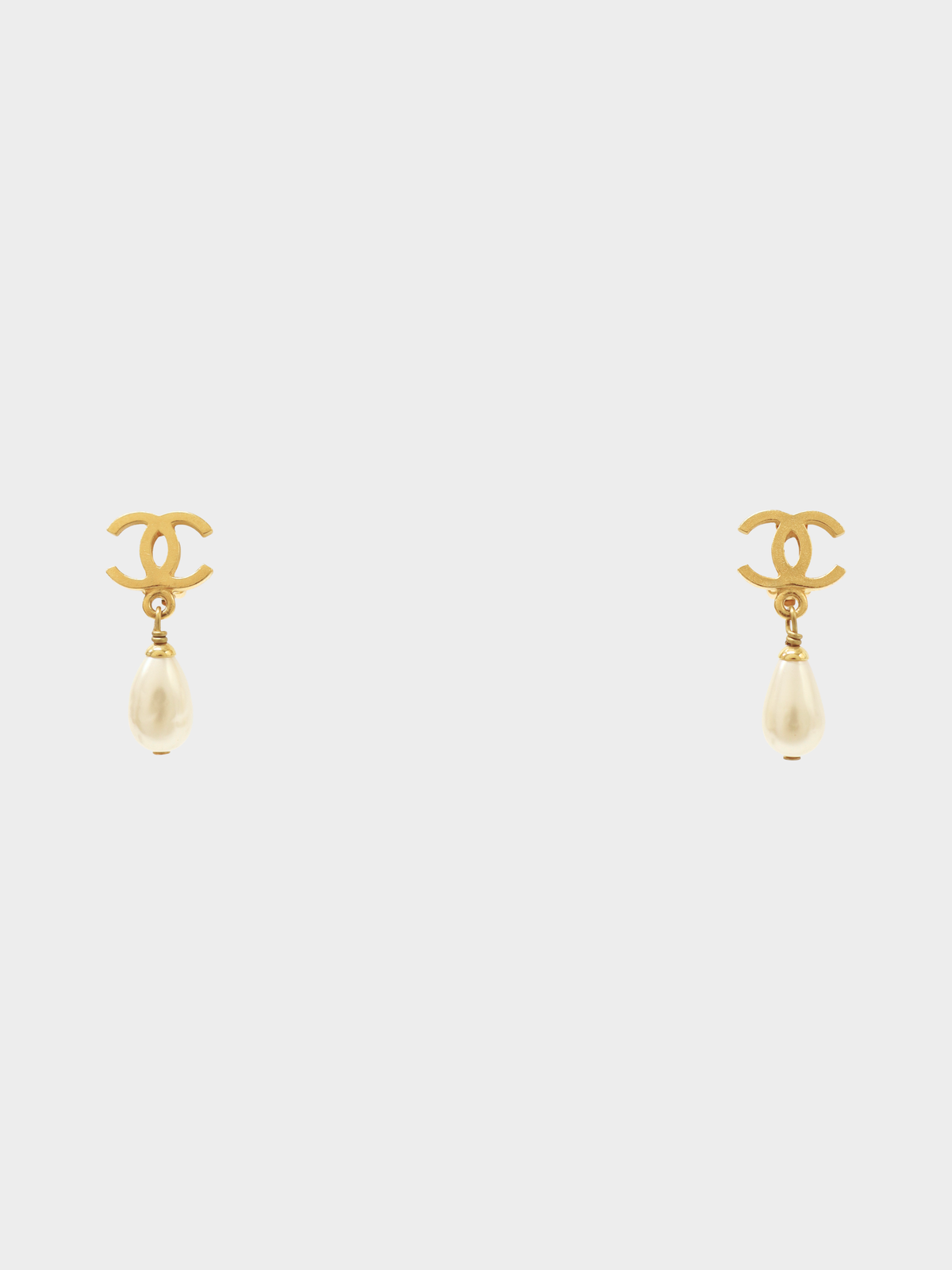 Chanel 1995 Gold Coco Pearl Earrings