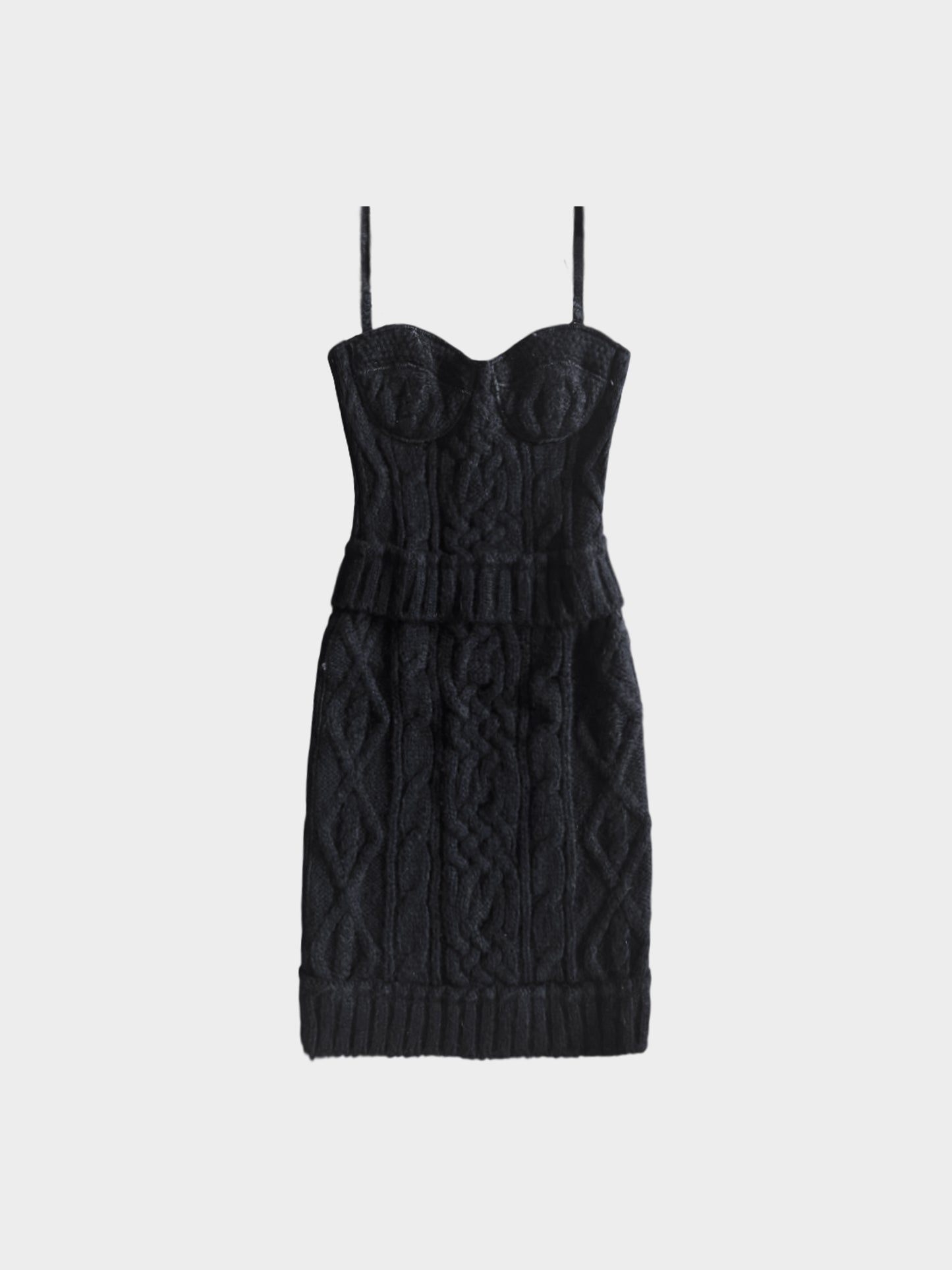 Dolce and Gabbana FW 2010 Black Knitted Bustier Dress