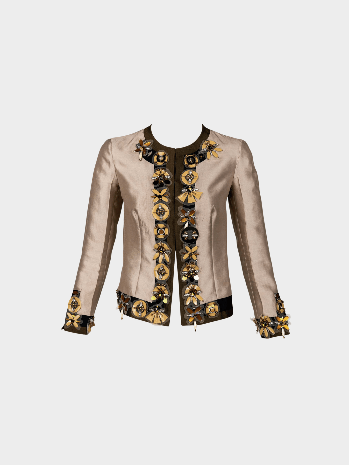 Prada SS 2005 Crystal Appliqué Embellished Wool-Silk Jacket