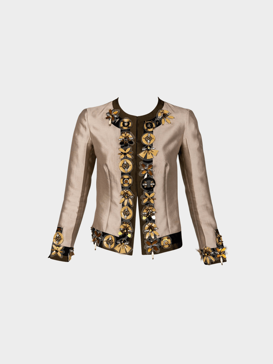 Prada SS 2005 Crystal Appliqué Embellished Wool-Silk Jacket
