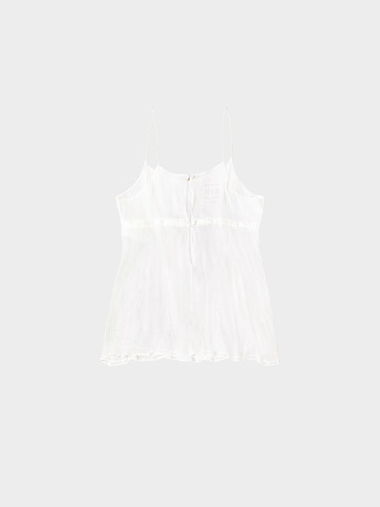 Chanel Sport 2008 White Sheer Silk Top