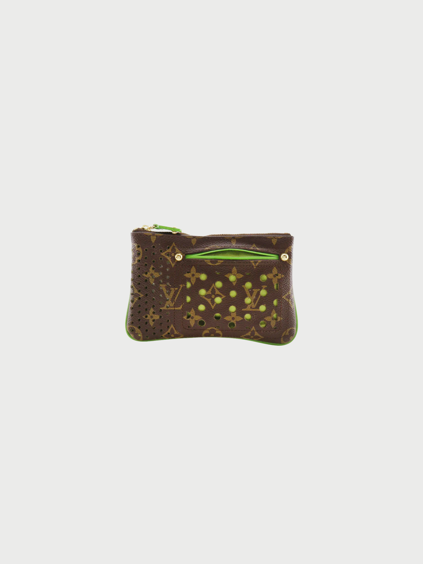 Louis Vuitton 2006 Brown Monogram Perfo Canvas Pochette Plat