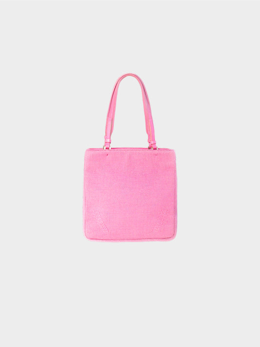 Prada FW 1999 Pink Knitted Tote Bag