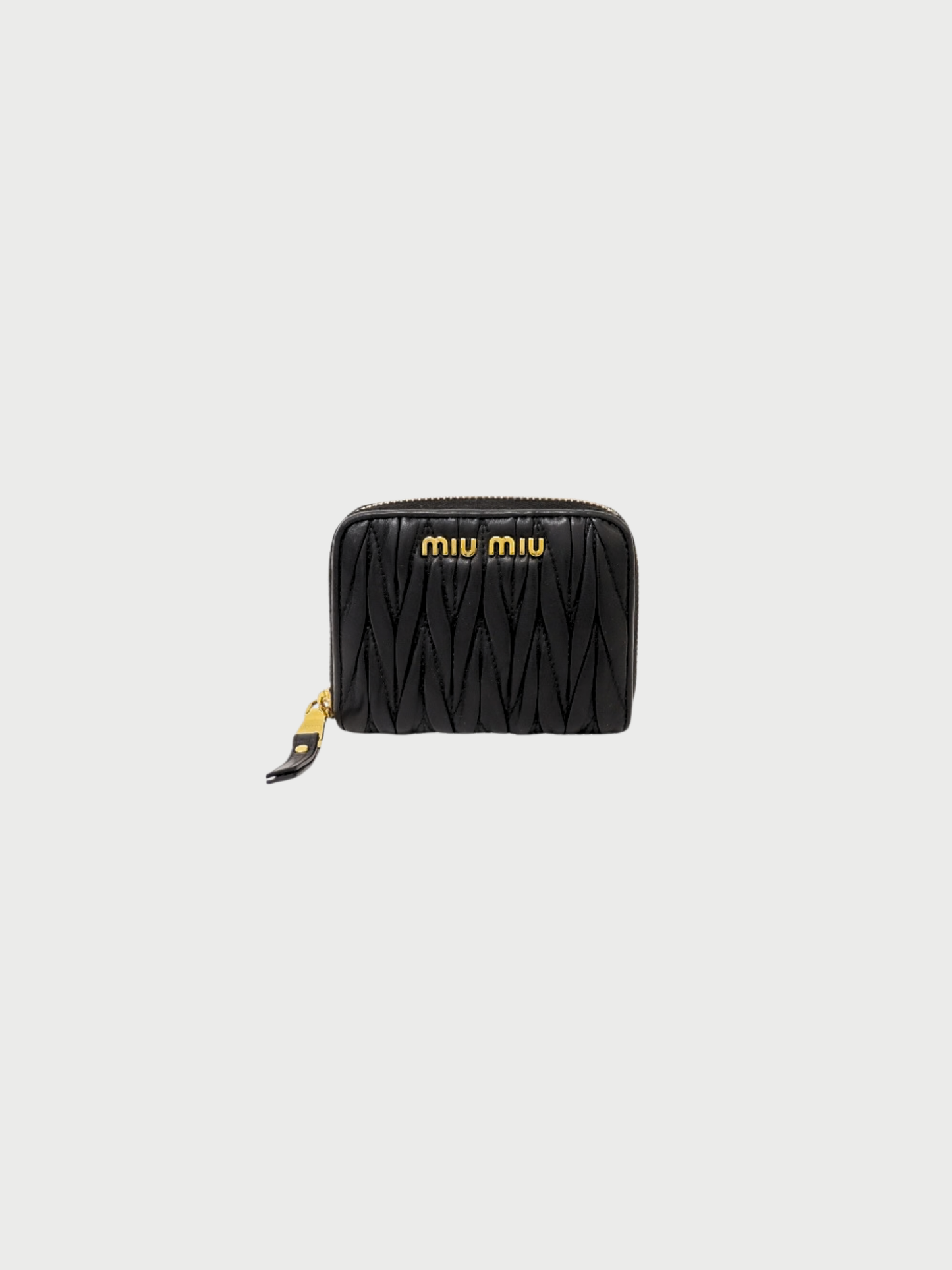Miu Miu 2010s Black Leather Matelassé Coin Case
