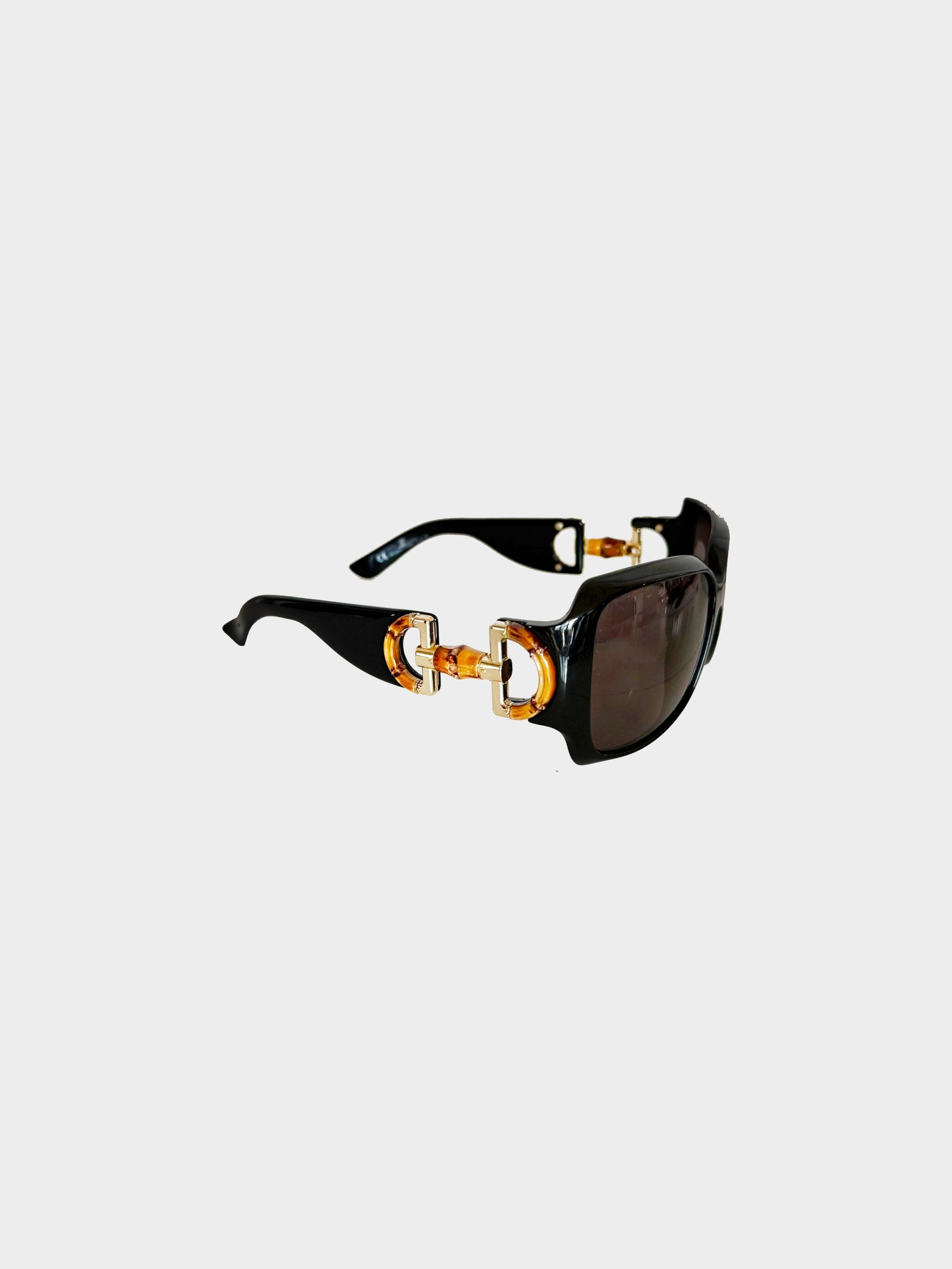 Gucci 2000s Black GG 2969/S Bamboo Horsebit Sunglasses