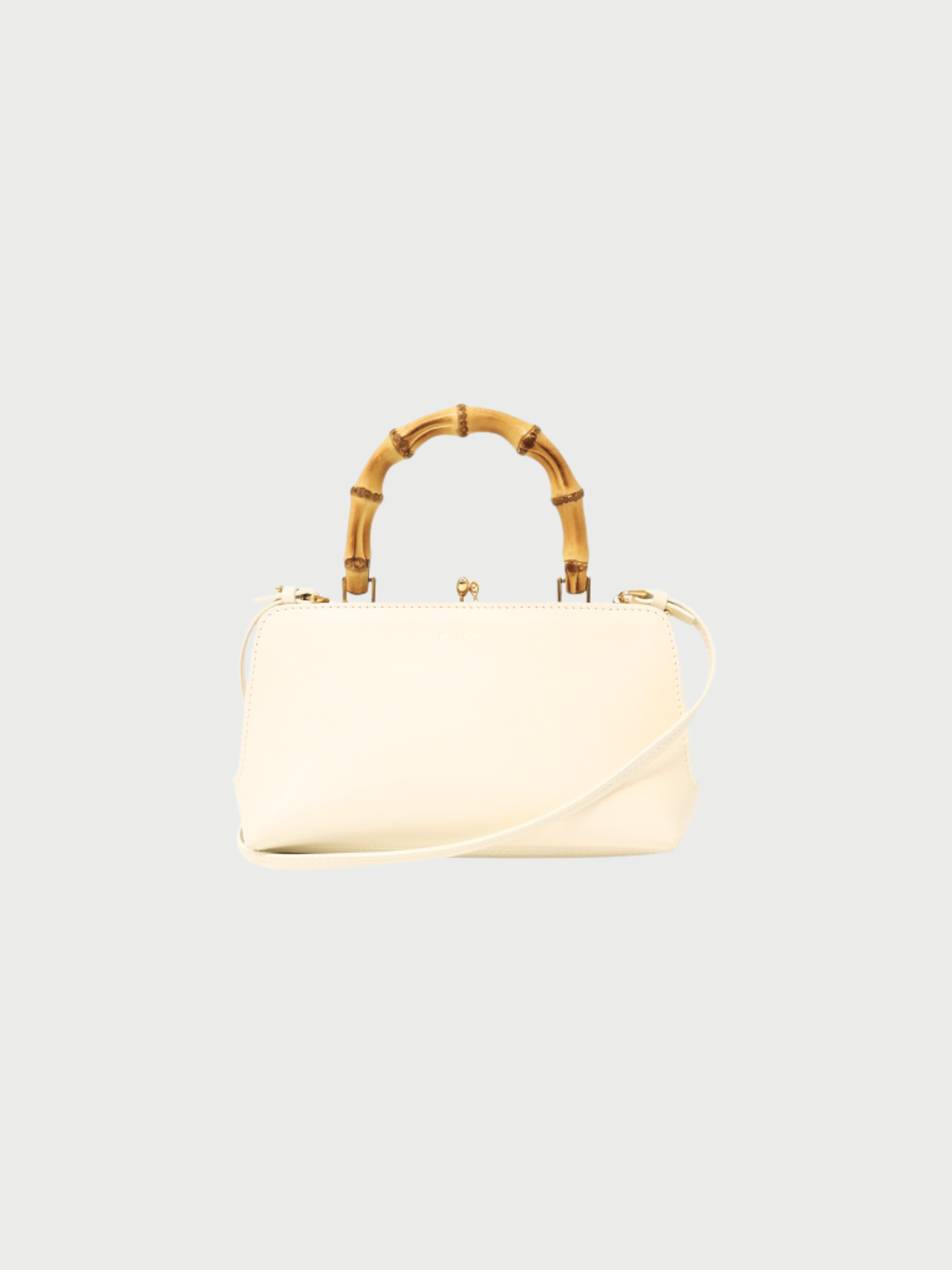 Jil Sander 2020s Ivory Leather Goji Bamboo Mini Bag