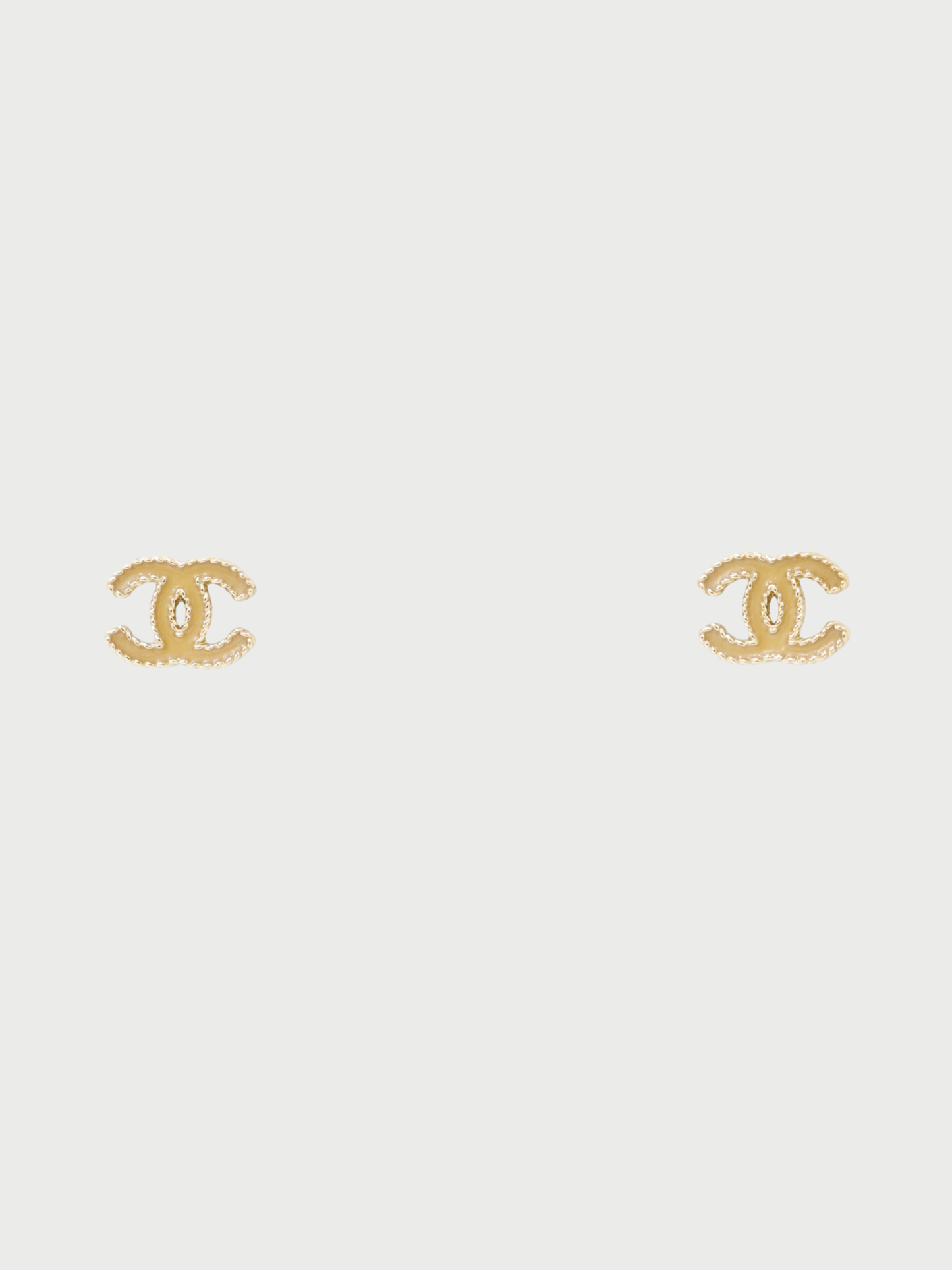 Chanel 2012 Gold Beige COCO Earrings