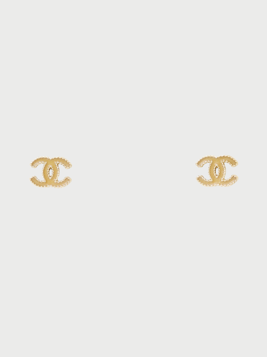 Chanel 2012 Gold Beige COCO Earrings