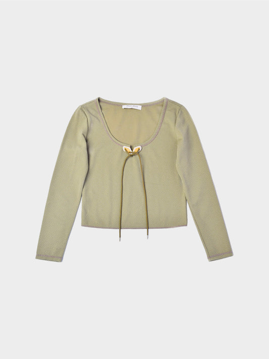 Miu Miu FW 1999 Sage Green Long-Sleeved Top