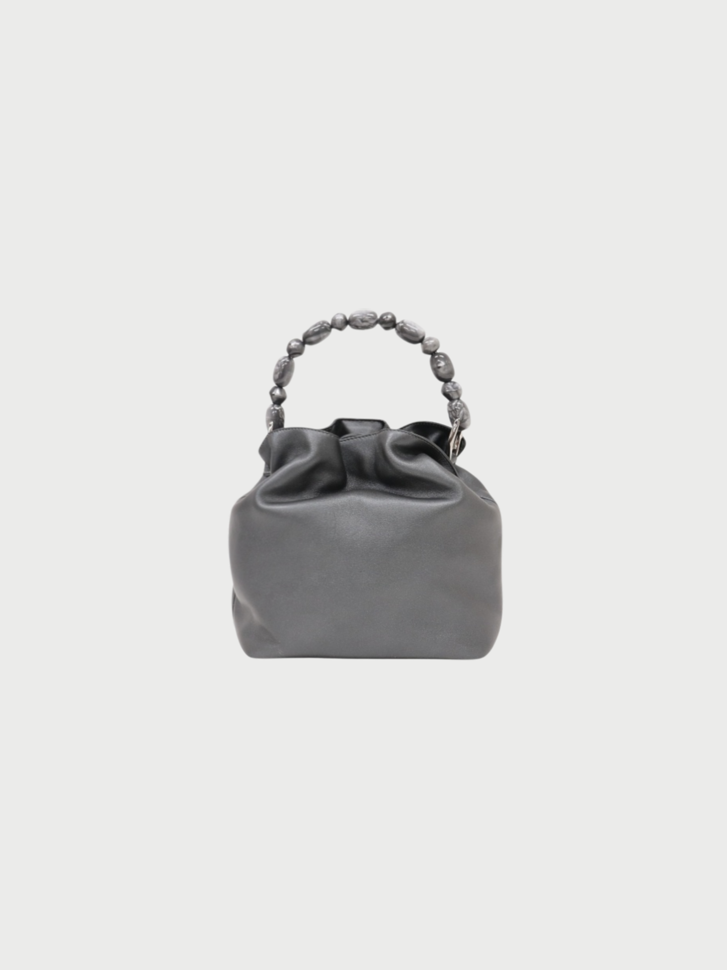 Christian Dior 2000s Gray Leather Maris Pearl Handbag