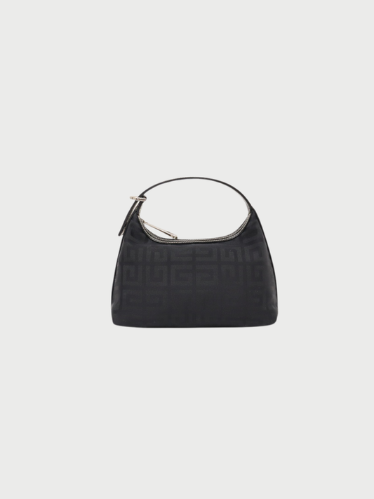 Givenchy 2000s Black Nylon Leather Logo Mini Handbag