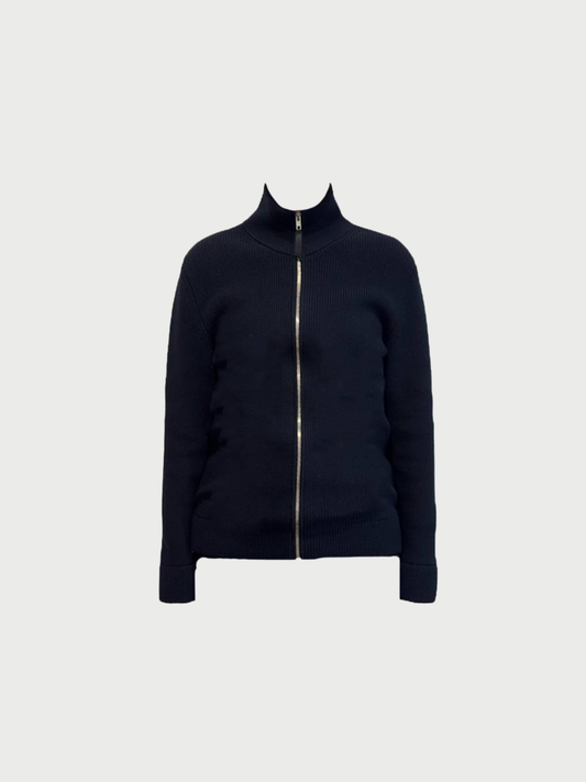 Maison Margiela 2010s Navy Knit 4-Stitch Cardigan