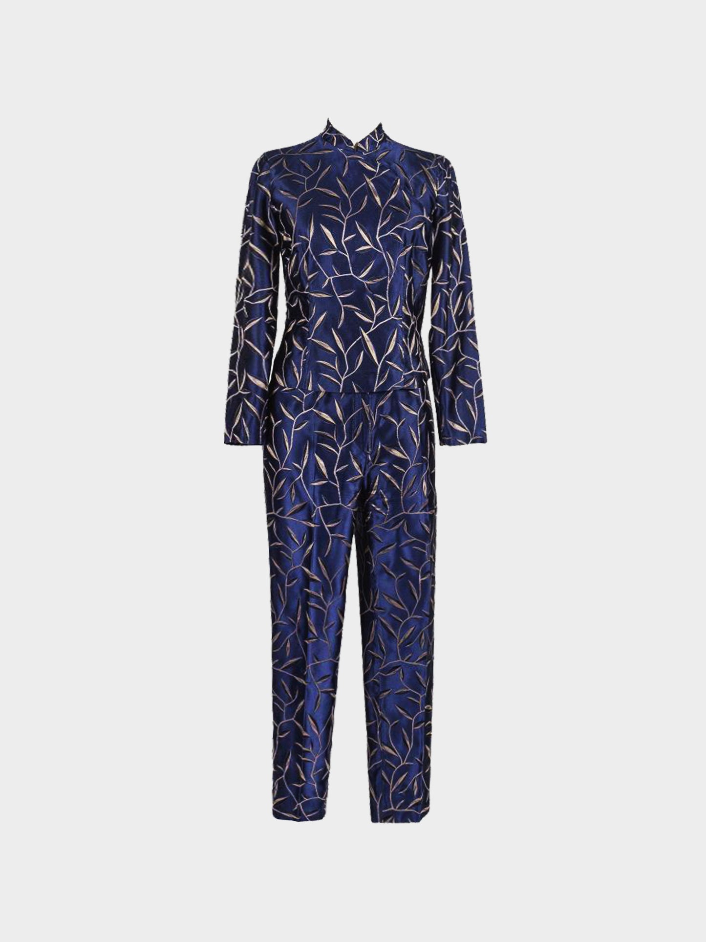 Prada SS 1997 Navy Chinese-inspired Top and Pants Set