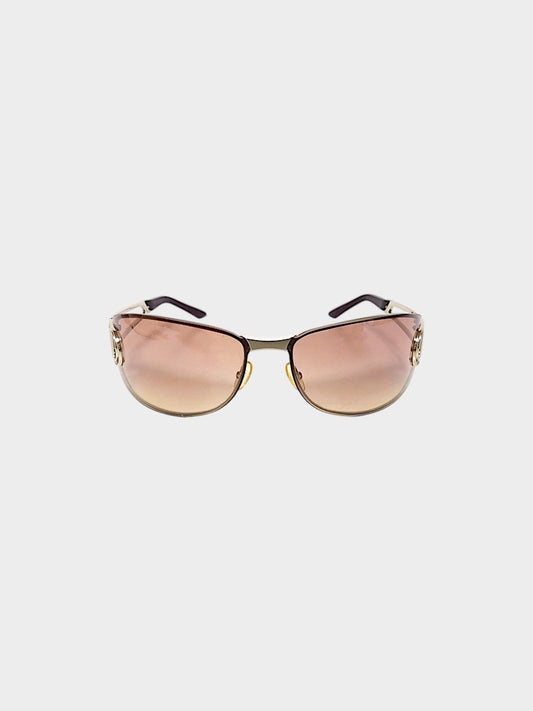 Christian Dior 2000s Bordeaux Diorissimo Pop Shield Sunglasses