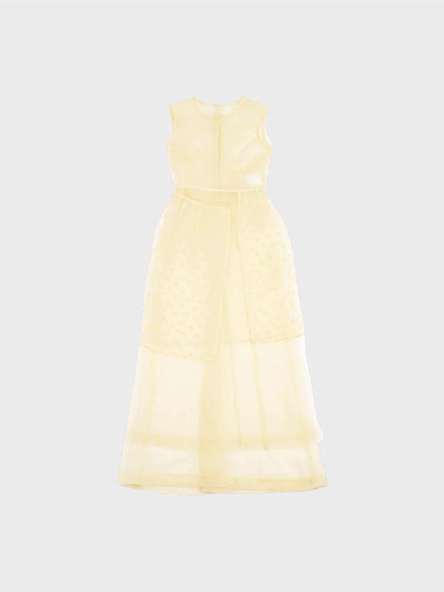 Comme des Garçons 1997 Beige Tulle Layered See-through Dress