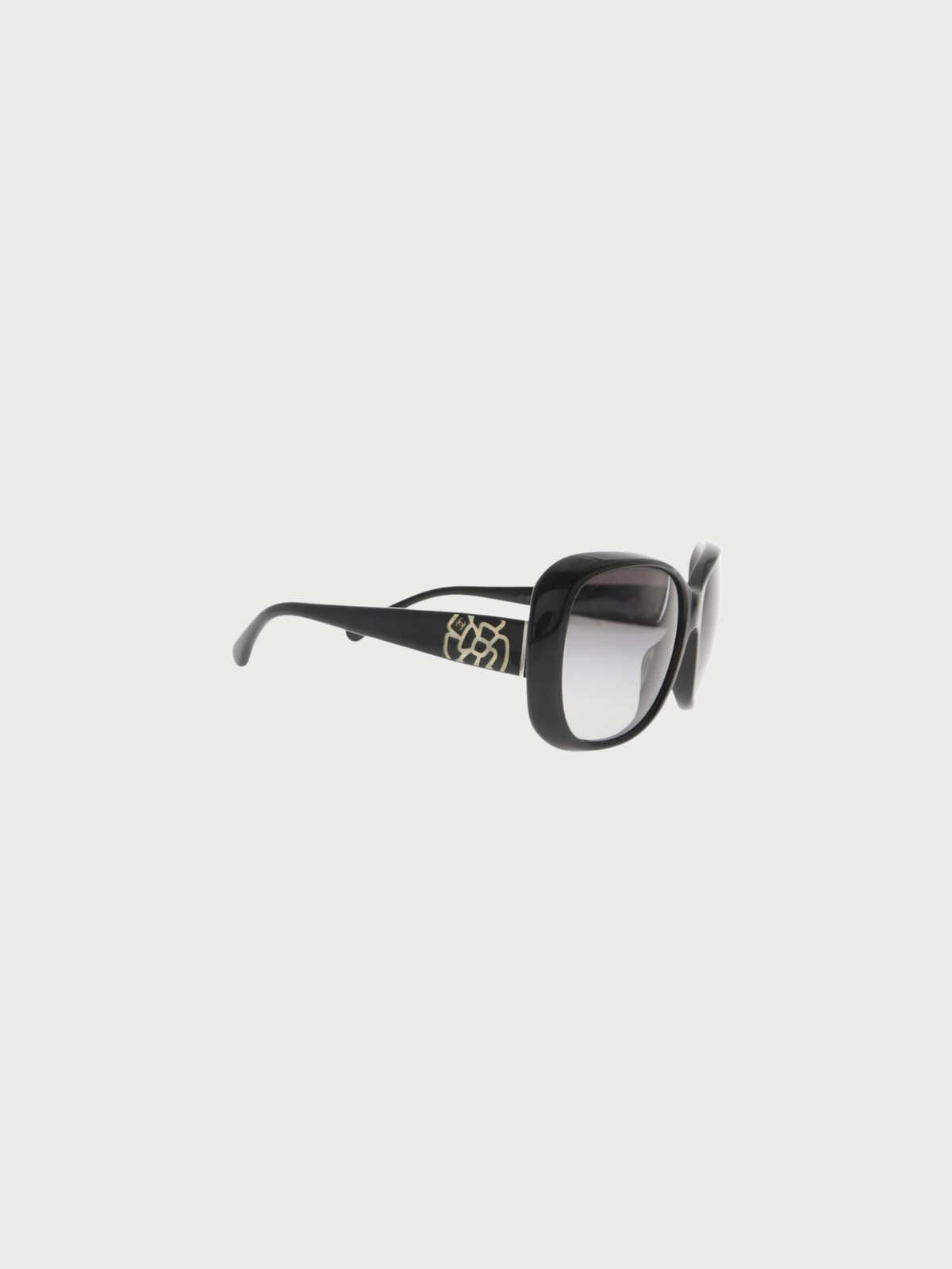 Chanel 2000s Black Camellia CC Logo CH5248 Sunglasses