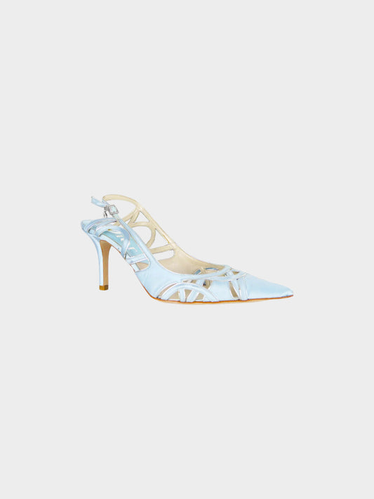 Christian Dior 2000s Light Blue Cutout Slingback Heels