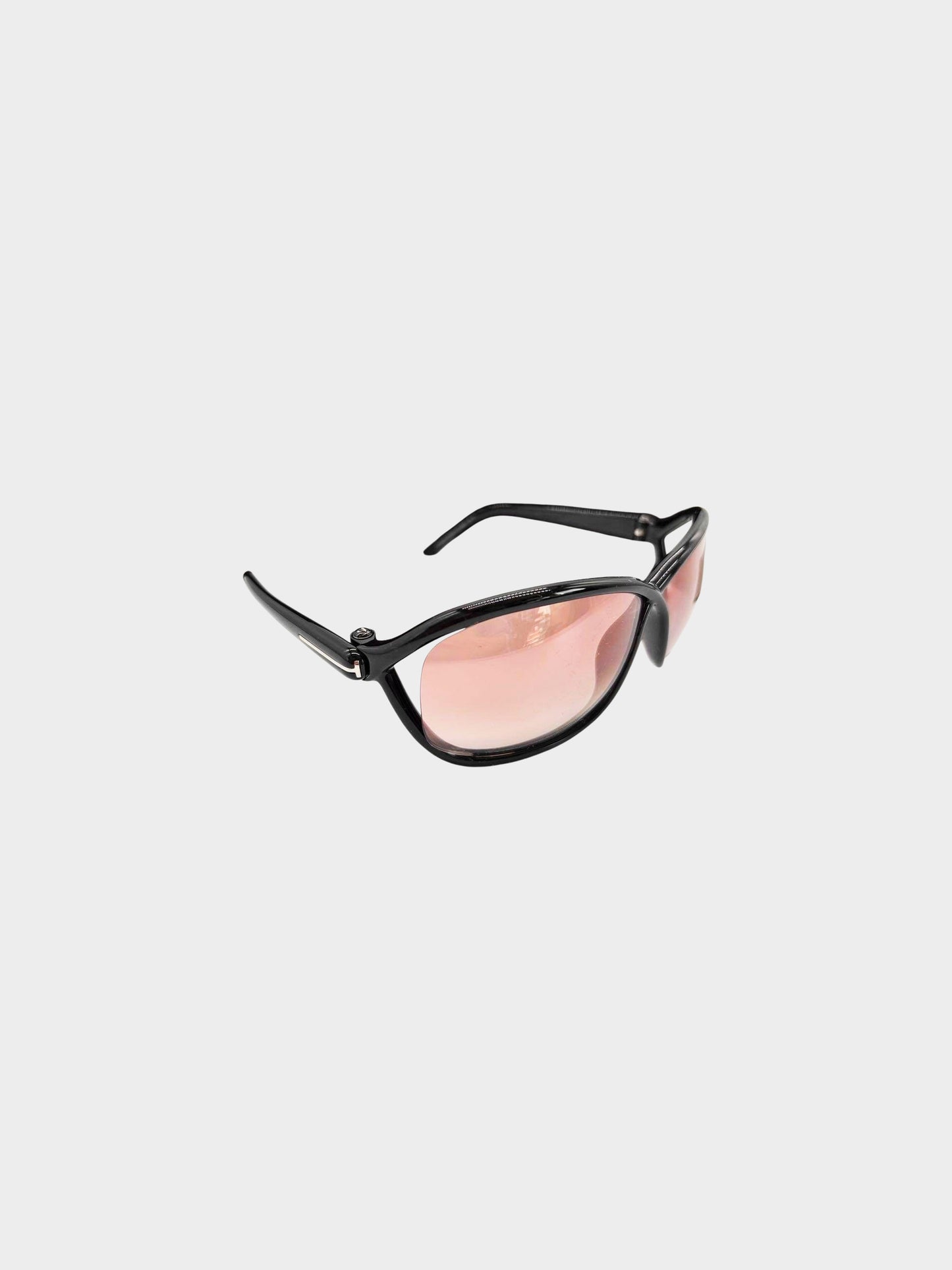 Tom Ford 2000s Black and Pink Fernanda TF1069 Butterfly Sunglasses