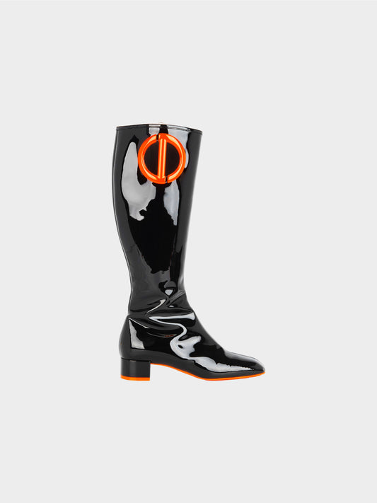 Christian Dior SS 2022 CD Patent Leather Knee Boots