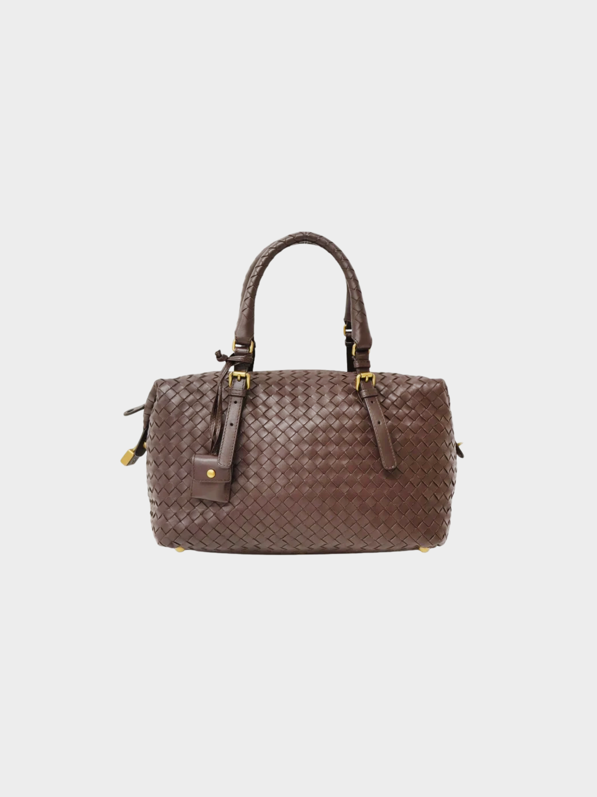 Bottega Veneta 2000s Brown Intrecciato Leather Handbag