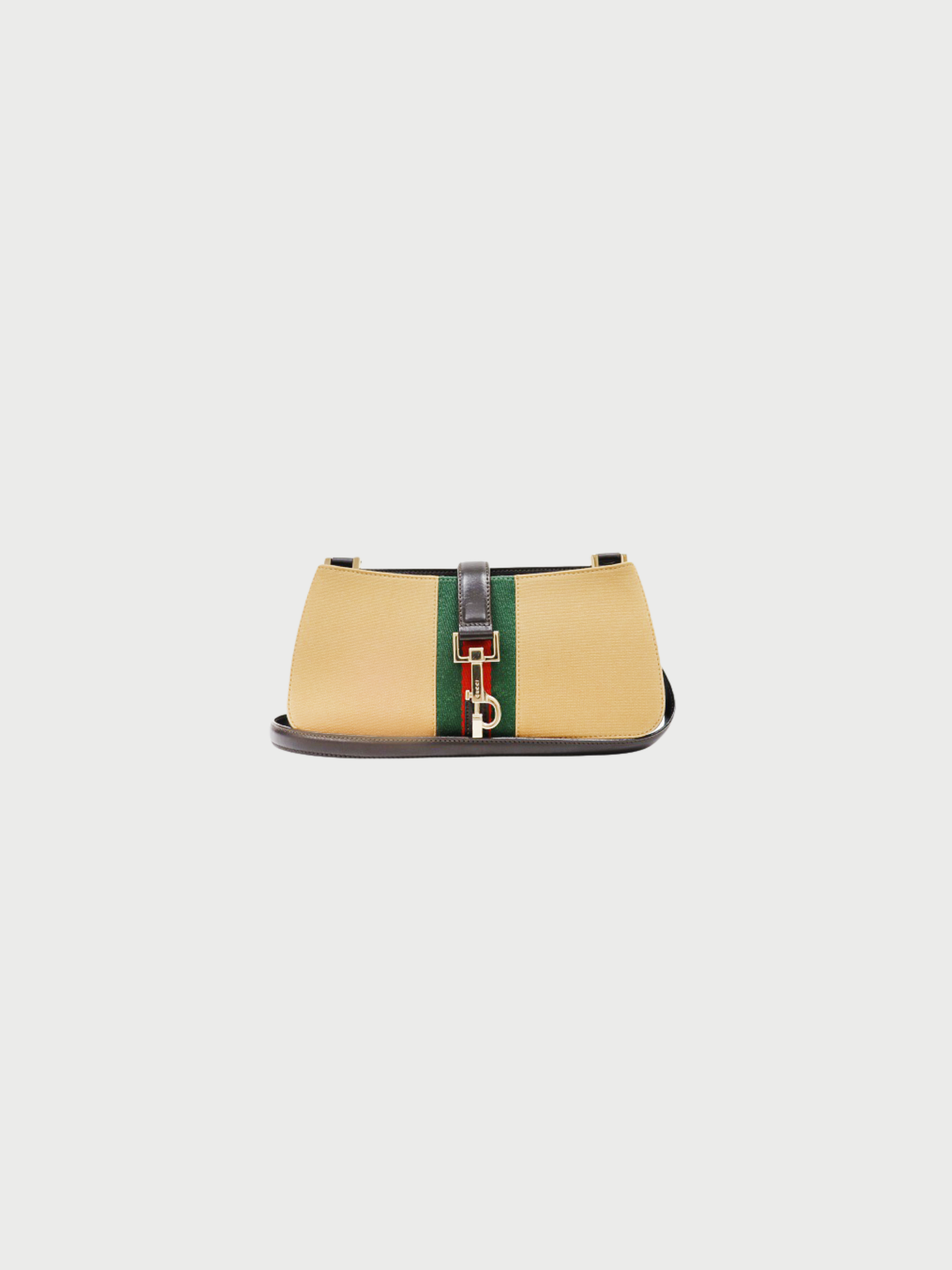 Gucci 2000s Beige Canvas Sherry Line Shoulder Bag