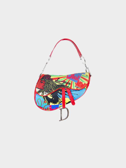 Christian Dior by John Galliano SS 2003 Rasta Mania Saddle Bag