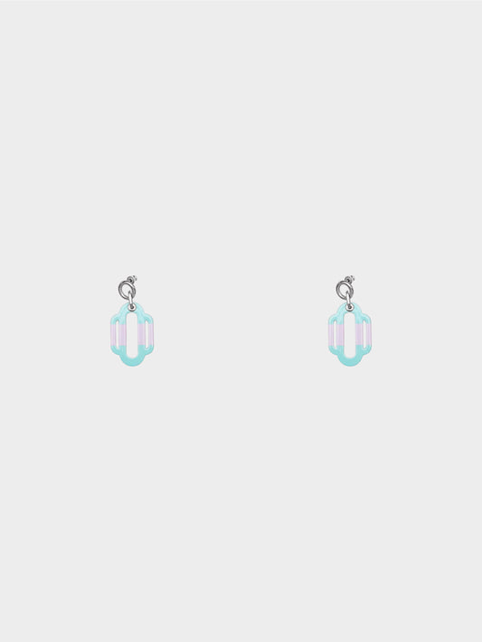 Hermès 2020s Mint and Pink Attelage Solid Enamel Earrings