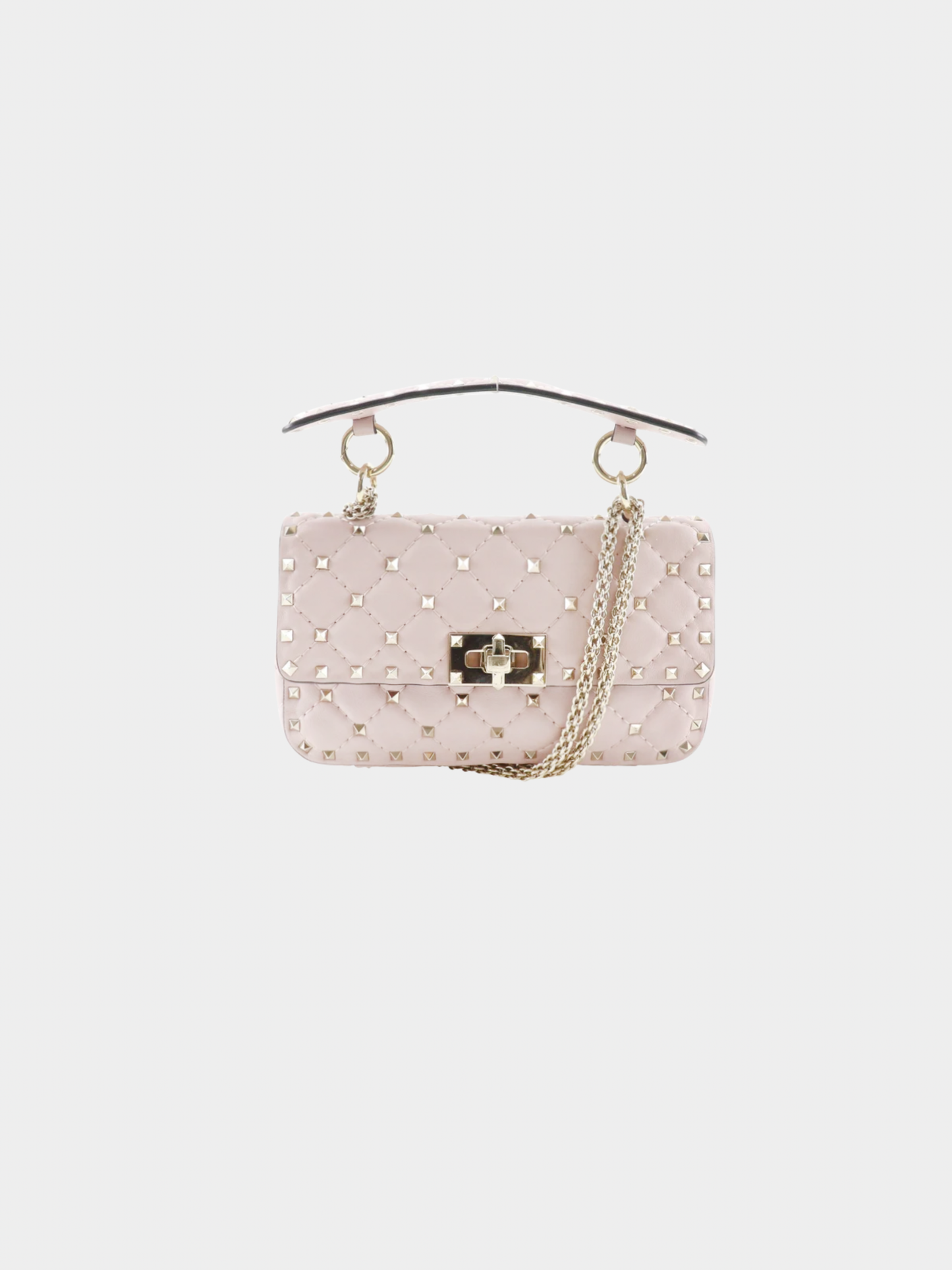 Valentino 2010s Pink Calfskin Rockstud Spike 2Way Shoulder Bag