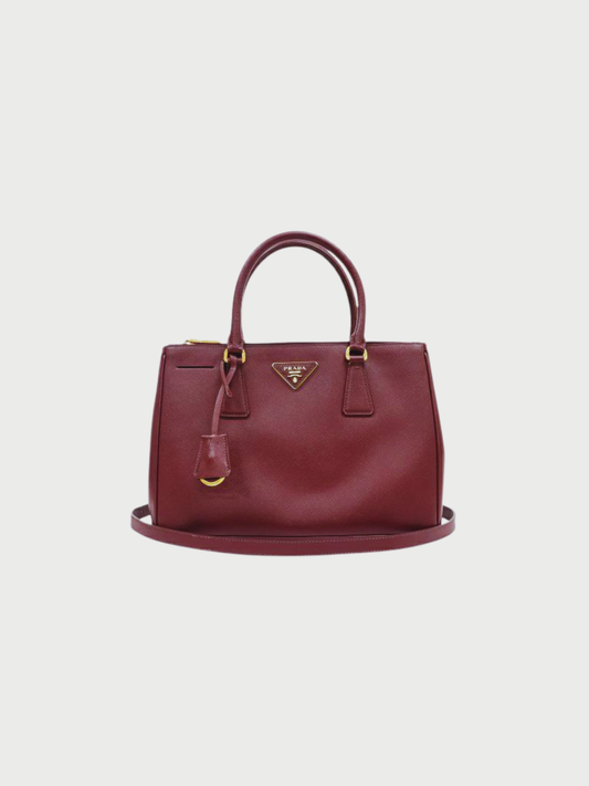 Prada 2000s Bordeaux Galleria Saffiano 2Way Bag