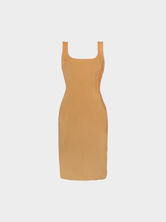 Dolce and Gabbana 2000s Beige Wool Crepe Dress