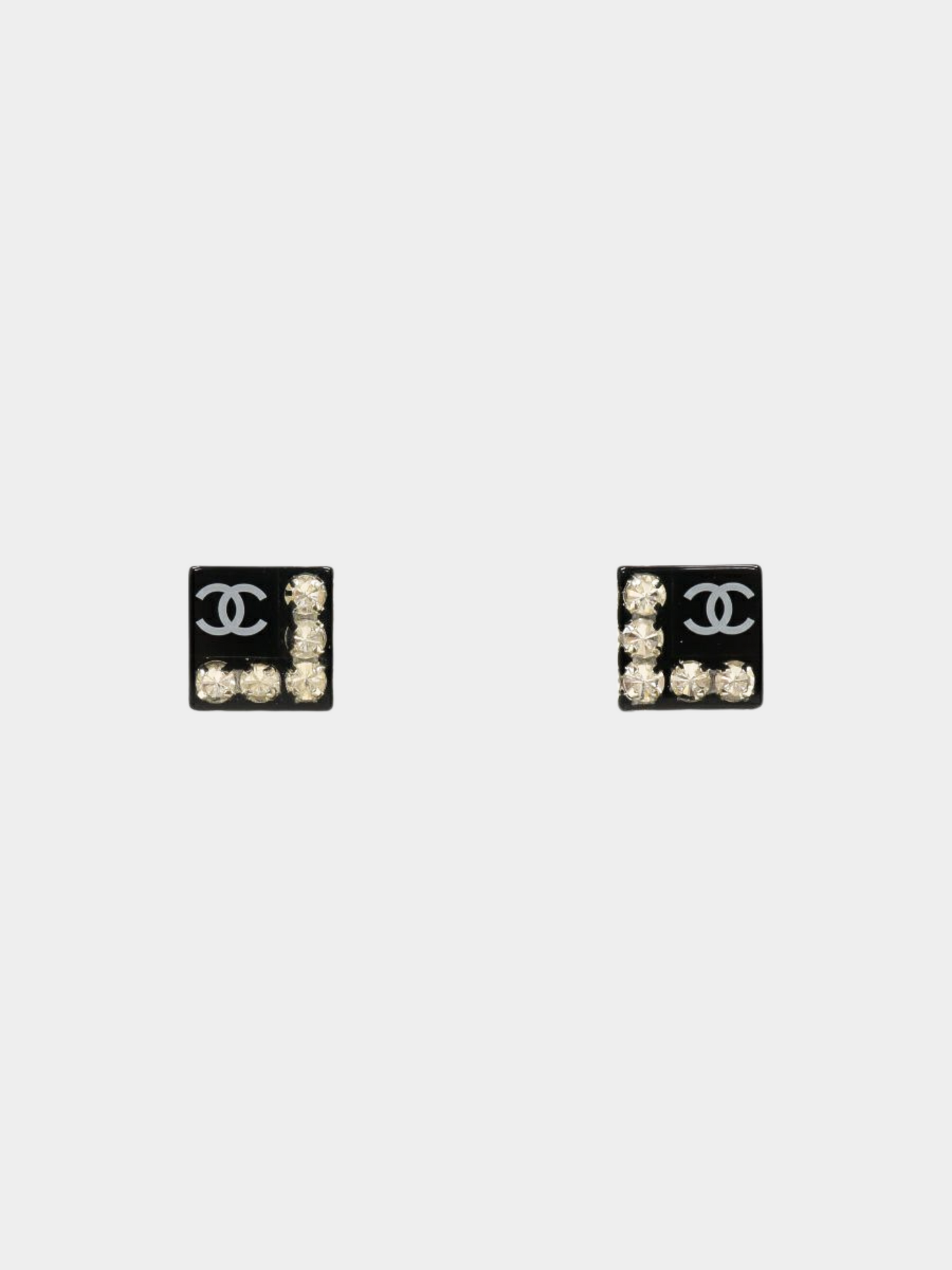 Chanel 2005 Black White COCO Square Earrings