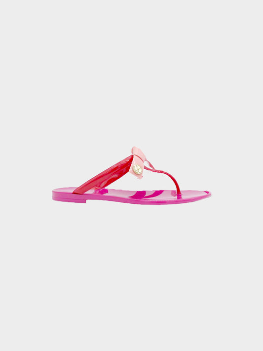 Louis Vuitton 2010s Pink Jelly Seastar Thong Sandals