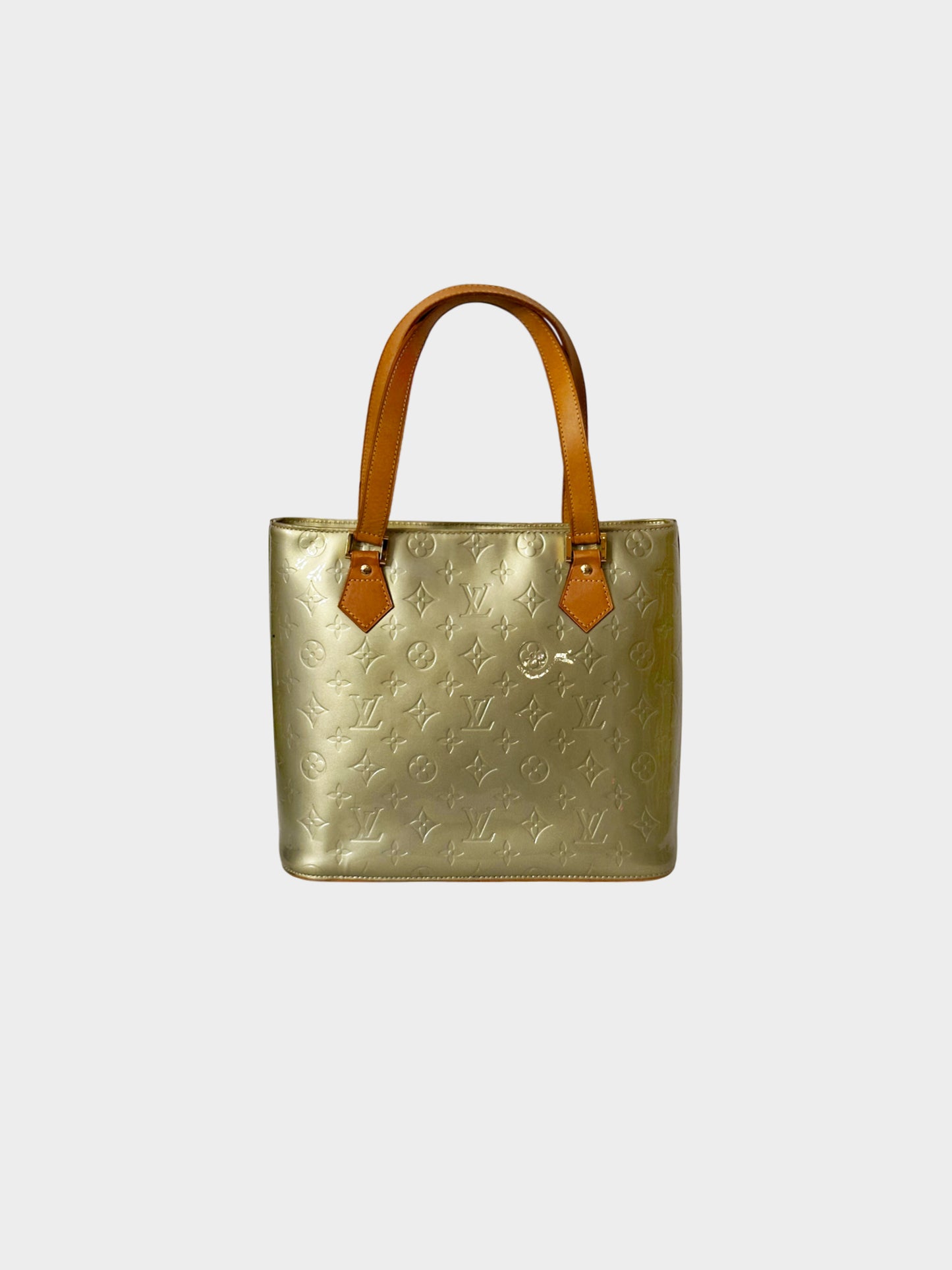Louis Vuitton 2000s Green Monogram Vernis Houston Tote Bag