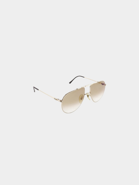 Christian Dior 1980s Gold Plated Teardrop Sunglasses 2248