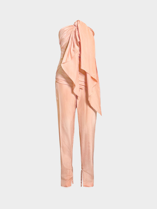 Jean Paul Gaultier 1990s Rare Pink Silk Parachute Pants/Bodysuit