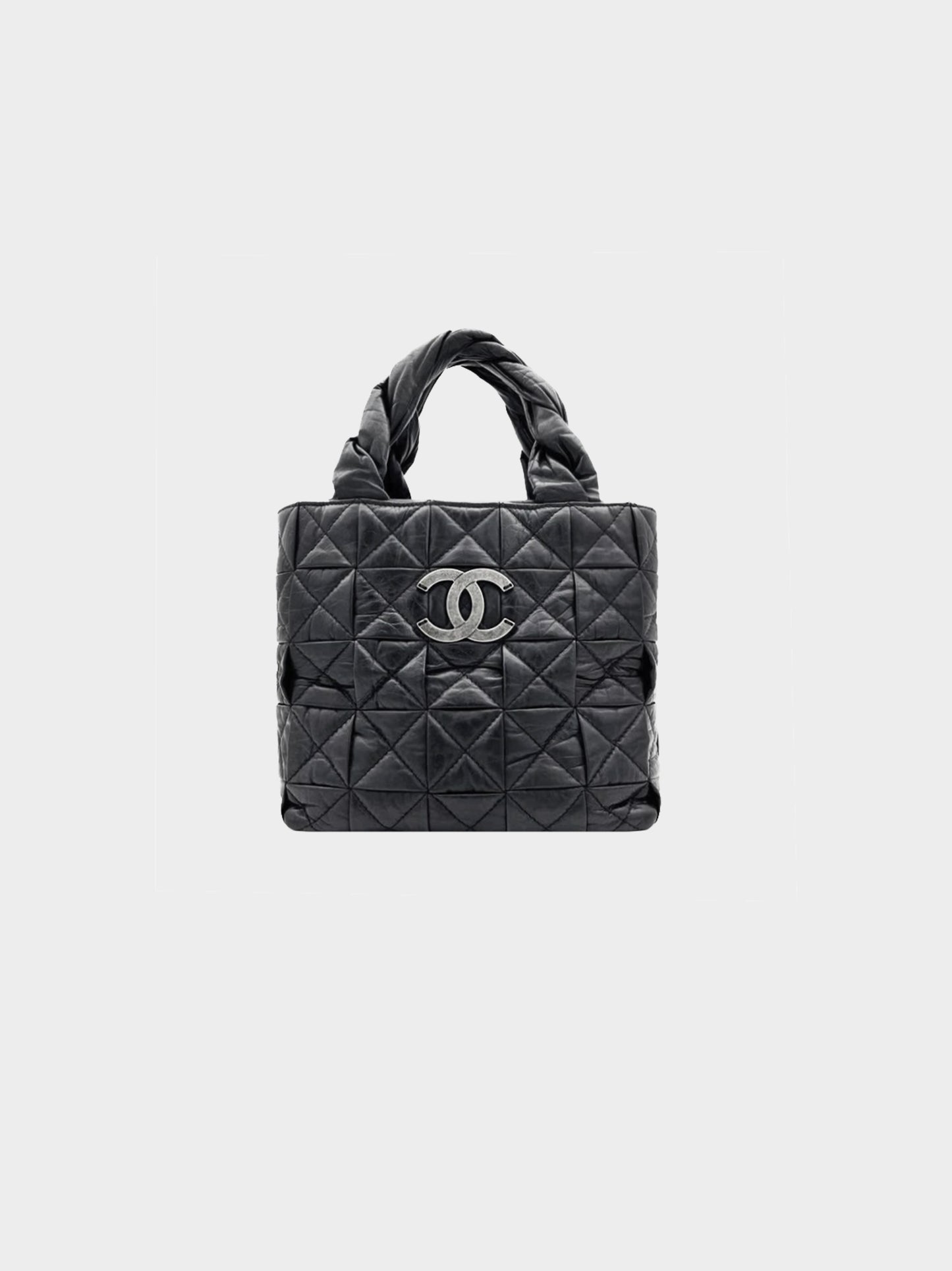 Chanel 2005 Black Origami Quilted Tote Bag