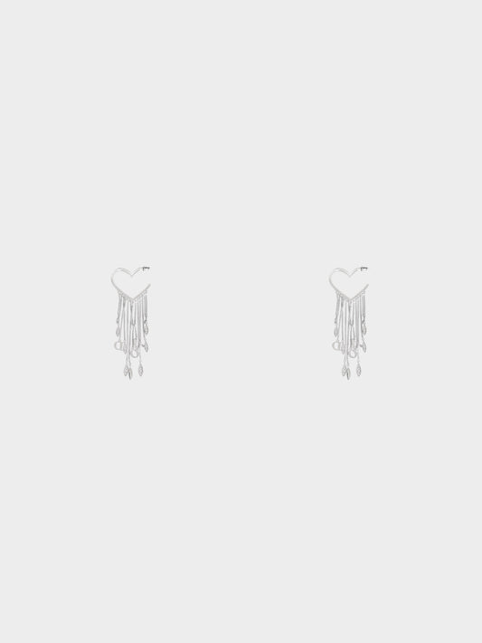 Christian Dior 2010s Heart Crystal Multichain Tassel Earrings